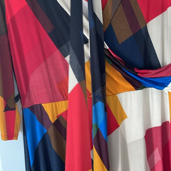 Asymmetric print midi dress - Picture 4 of 5